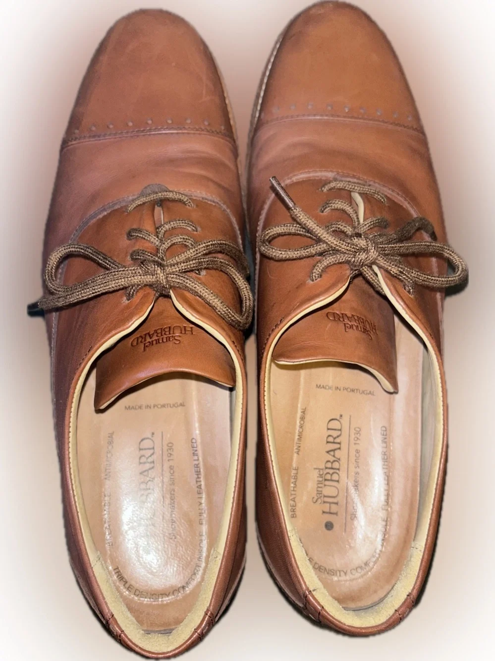 Samuel Hubbard Market Cap Whiskey Tan Leather Oxford Brogue Shoes Vibram 14